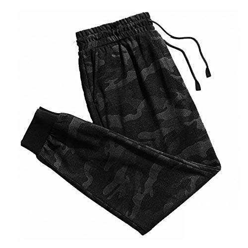 Shuangklei 2020 Mens Jogger Summer Pencil Pants Men Camouflage Military Harem Pants Loose Comfortable Cargo Trousers Cool Jogging Pants-Black_XXL(65-70kg)