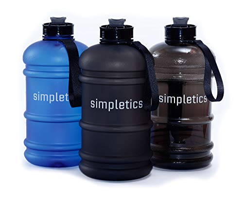 simpletics Botella de Agua 2,2 l Apta para lavavajillas – sin BPA, Estable y antigoteo (Negro Mate)