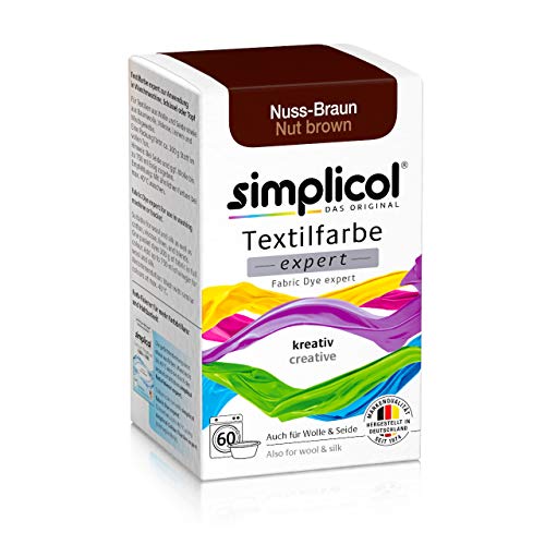 Simplicol Expert Fabric Dye Tinte de Coloración para Textiles: Lavado a Mano o Lavadora - Tiñe y Restaura Sus Telas y Ropa - marrón