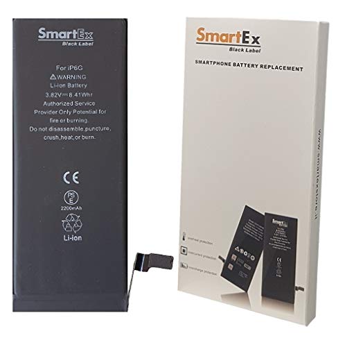 Smartex® Black Label Baterìa Compatible con iPhone 6 - Capacidad Alta 2200 mAh | Año 2020 | 2 Años de Garantía