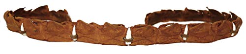Sombrero Kakadu Echuca original de piel marrón y negro con borde curvado y cordón redondo. cocodrilo Tobacco + dientes. Talla única