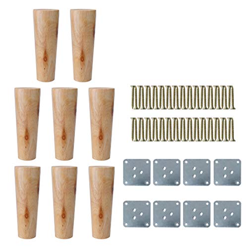 sourcing map Reemplazo Redondo De Pata Mesa, Mueble, Silla Y Armario De Madera Maciza 8 pcs Altura 12 cm / 5 pulgadas sourcing map Reemplazo Redondo De Pata Mesa, Mueble, Silla Y Armario De Madera Maciza 8 pcs Altura 12 cm / 5 pulgadas