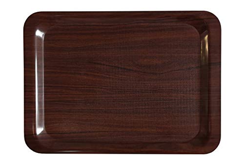 Staab's Gastro Bandeja rectangular marrón/laminado con superficie antideslizante, bandeja para camarero, bandeja para servir, soporte para vasos de cerveza, bandeja para vasos (34,5 x 24,5 cm)