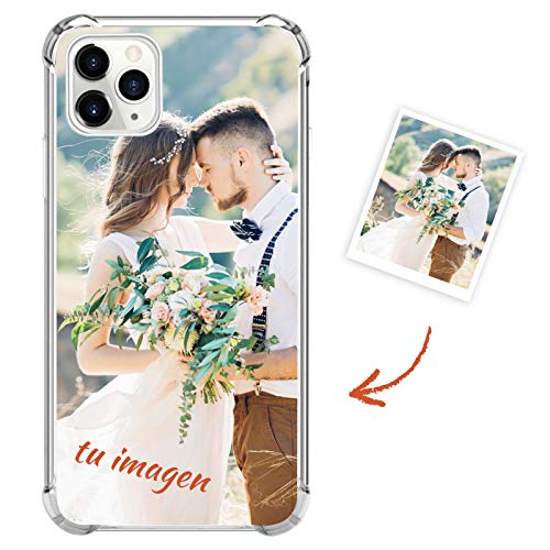 Suhctup Compatible con iPhone 12 Pro MAX Funda Personalizada de TPU Personablizable con HD Foto O Texto Diseño Carcasa Transparente Suave Silicona con Airbag Bumper Proteccion Caso（A2）