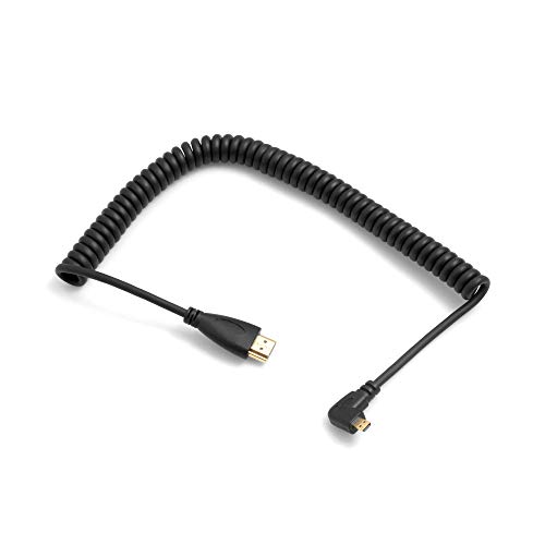 SYSTEM-S - Cable en espiral (conector micro HDMI a HDMI estándar, 50-80 cm)