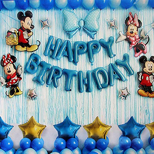 SZWL 71pcs Globos de cumpleaños ,Feliz Decoración Fiesta Cumpleaños Azul, para Mujer Hombre Niño Fiesta de Niña Decoración de Cumpleaños,Decoraciones cumpleaños