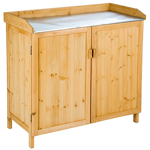 TecTake 402199 - Mesa de Trabajo de jardinería con Mueble bajo, Placa de Trabajo galvanizada, 98 x 48 x 95 cm TecTake 402199 - Mesa de Trabajo de jardinería con Mueble bajo, Placa de Trabajo galvanizada, 98 x 48 x 95 cm