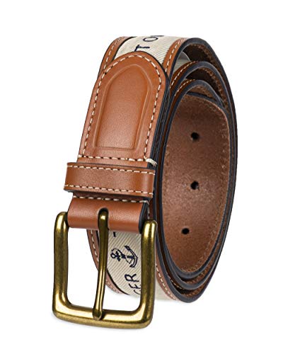 Tommy Hilfiger - Cinturón con cinta incrustada para hombre. Diseño con cinta de tejido trenzado y hebilla de una sola aguja - Beige - 32