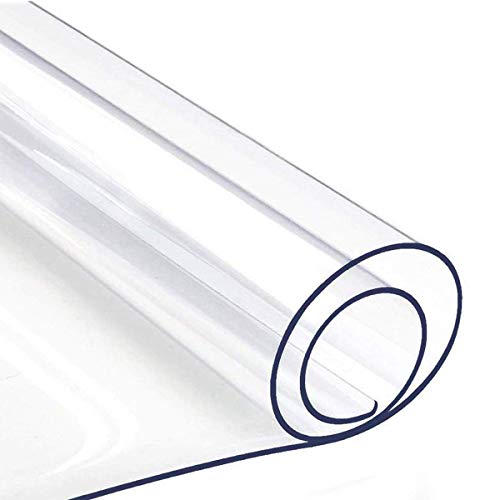 ToPicks - Mantel de PVC transparente para mesa, lavable, brillante, 160 x 90 cm