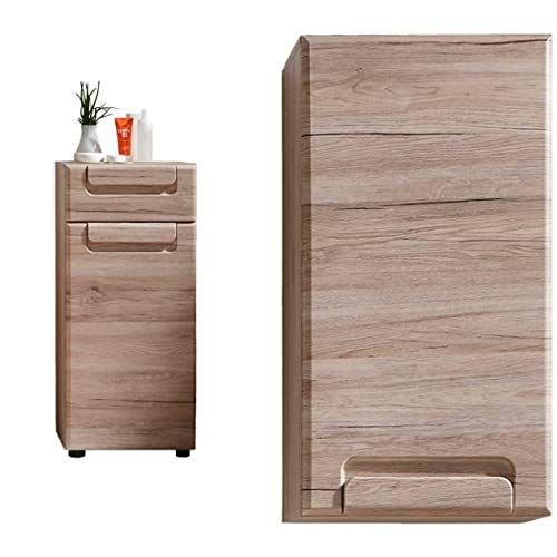 Trendteam Armario de baño Cómoda Malea, 37 x 82 x 31 cm en Acabado Roble Claro San Remo con Mucho Espacio + Armario de baño suspendido Armario para Colgar Malea, 37 x 70 x 20 cm en Trendteam Armario de baño Cómoda Malea, 37 x 82 x 31 cm en Acabado Roble Claro San Remo con Mucho Espacio + Armario de baño suspendido Armario para Colgar Malea, 37 x 70 x 20 cm en