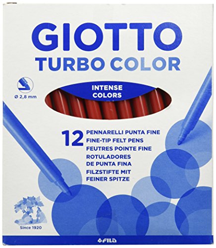 Turbocolor 485 - Rotuladores, caja de 12 unidades, color rojo