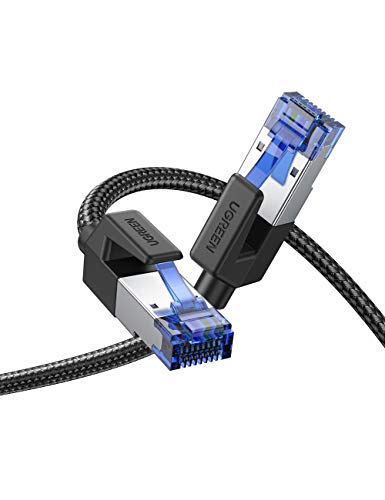 UGREEN Cable Ethernet Cat 8, Cable de Red Nylon Trenzado Cable LAN 40Gbps 2000MHz con Conector RJ45, para PS5, Xbox X/S, PC, PS4, TV Box, Router, Servidor NAS, Compatible con Cat 7, Cat 6a, 1 Metro