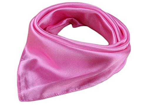 Unisexo Versátil Color Sólido 45% seda Bandana Pañuelo para la cabeza Fulares Bufanda de Cuello (Rosa)