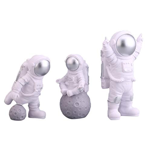 VALICLUD 3 figuras de astronauta de resina, juguete de juguete para tarta de cumpleaños, decoración de escritorio, decoración de astronautas, astronautas
