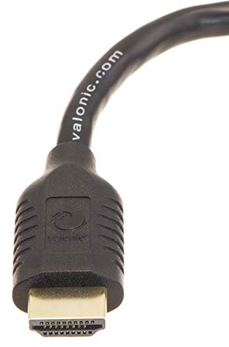 valonic Cable hdmi 50 cm | Corto | 4k | ARC | UHD | Full HD | Ethernet | Negro | Compatible con TV, PS4, Nintendo Wii, Xbox | 0,5 Metros