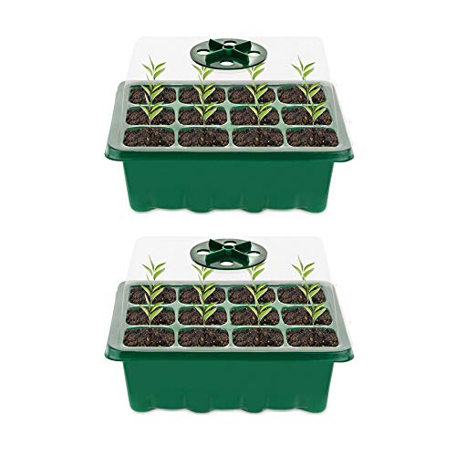 VDYXEW Mini Invernadero – para hasta 12 Plantas por Invernadero, Verde y Transparente (2 Unidades)