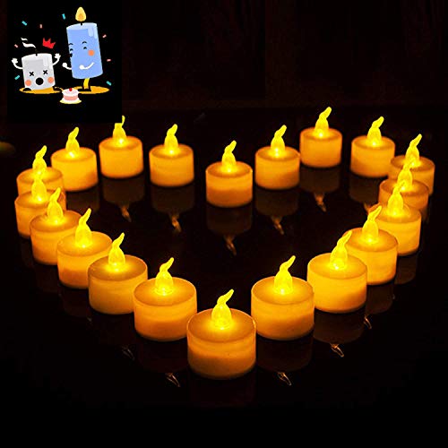 Vela LED pequeña，Luces de Té sin Llama,Velas de LED Decorativas con Efecto Llama,falso Vela,para hogar festivales decoración, bodas,Cumpleaños, Navidad,Halloween fiestas(24 PACK)