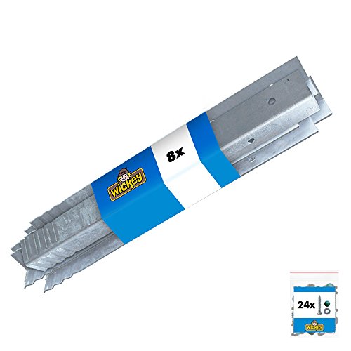 WICKEY Anclaje en ángulo el juego 8 piezas para el parque infantil y el columpio, galvanizado, 500 x 45 x 45mm WICKEY Anclaje en ángulo el juego 8 piezas para el parque infantil y el columpio, galvanizado, 500 x 45 x 45mm