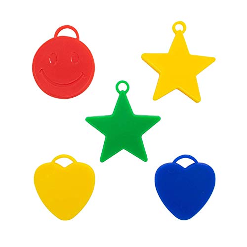 Wohlstand 10x Pesos para Globos de Helio en Diferentes Formas y Colores emoticonos de Corazones de Estrella para Fiestas Infantiles, Celebraciones y Celebraciones