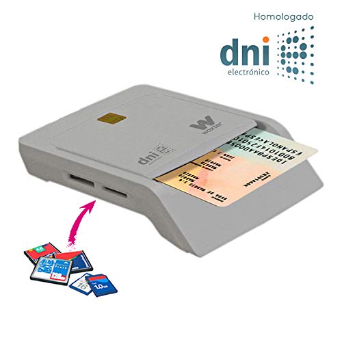 Woxter Lector Dni Combo - Lector DNI electrónico, Compatible con Las Tarjetas Smart Cards o Tarjetas Inteligentes, con 3 Ranuras para Tarjetas, Color Blanco Woxter Lector Dni Combo - Lector DNI electrónico, Compatible con Las Tarjetas Smart Cards o Tarjetas Inteligentes, con 3 Ranuras para Tarjetas, Color Blanco