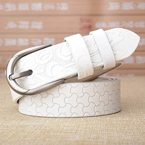 XZQMPTF Cinturón de Mujer Moda Repujado Cuero de imitación Aleación Pin Hebilla Cinturón Tendencia Casual Cinturón de Mujer C Blanco XZQMPTF Cinturón de Mujer Moda Repujado Cuero de imitación Aleación Pin Hebilla Cinturón Tendencia Casual Cinturón de Mujer C Blanco