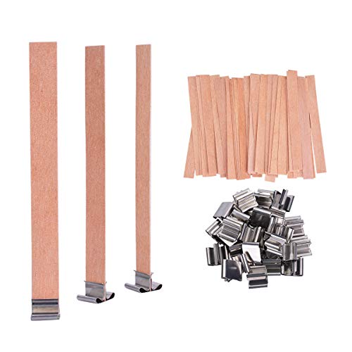 YoungRich 100 Piezas Mecha de Madera Natural Mechas de Velas con Soporte de Hierro para Fabricación de Vela DIY Manualidades de Bricolaje hecho a mano 13 x 130mm YoungRich 100 Piezas Mecha de Madera Natural Mechas de Velas con Soporte de Hierro para Fabricación de Vela DIY Manualidades de Bricolaje hecho a mano 13 x 130mm