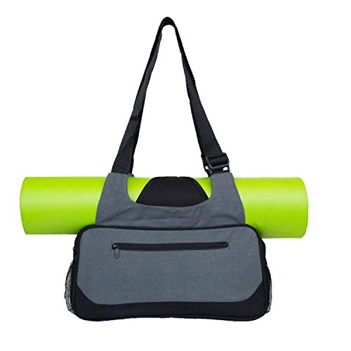 YYT Fitness Body Yoga Bag portátil Diagonal Bandolera Yoga Mat Bolsa de Almacenamiento-Gris_16"de Largo x 8" de Alto （41 x 20 cm）