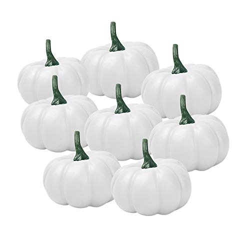 ZoneYan Calabazas Artificiales para Halloween, Calabazas Blancas Decoracion, Piezas Calabazas Blancas Decorativas, Fall y Acción de Gracias,Calabaza Decoración,8pcs Calabaza Blanca ZoneYan Calabazas Artificiales para Halloween, Calabazas Blancas Decoracion, Piezas Calabazas Blancas Decorativas, Fall y Acción de Gracias,Calabaza Decoración,8pcs Calabaza Blanca