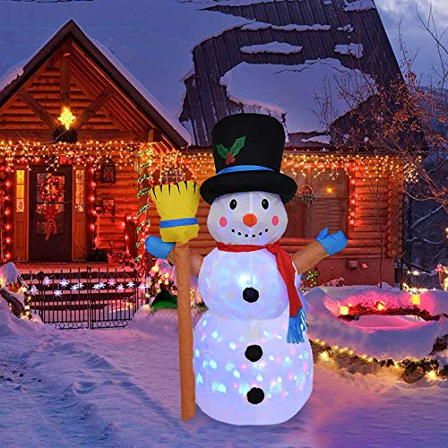 1,2 M Muñeco Nieve Navidad Inflable, Decoraciones de Jardín de Navidad Inflables para Exteriores Decoraciones de Fiesta de Navidad de Jardín, Enchufe UE