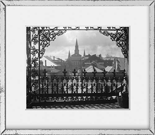 1920 foto vista a través de hierro encaje, nueva Orleans vintage foto en blanco y negro 67 a