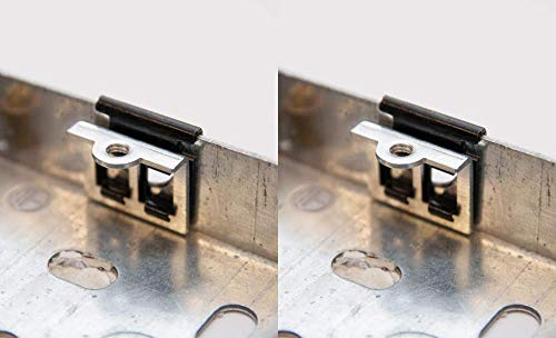 2 clips de reparación de caja trasera para reemplazar roscas o tuercas dañadas en cajas de metal eléctricas instaladas.