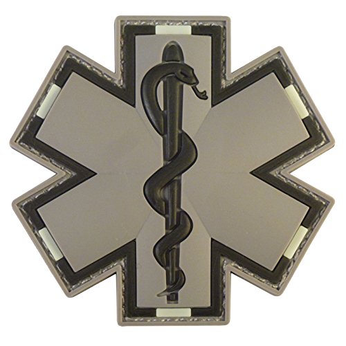 2AFTER1 ACU Gray EMS EMT Medic Paramedic Star of Life Morale Tactical PVC 3D Fastener Patch