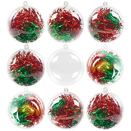 48 Bolas de Navidad Transparentes para Llenar, 6cm| Plástico Reutilizable y Resistente| Adornos de Bolas de Árbol de Navidad Personalizable, Decoración Navideña, Manualidades, Bodas, Regalos.