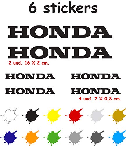 6 X Pegatina Vinilo Adhesivo Troquelado 7 Años Compatible con Honda (Negro)