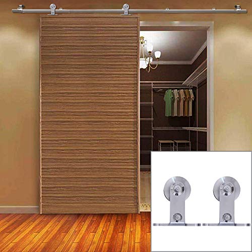 9FT/274cm Herraje Puerta Corredera Acero Inoxidable, Herraje para puerta Sistema Carril de acero inoxidable madera puerta corredera Puerta Corredera