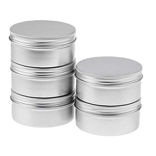 Adecuado para viajes y uso en el hogar, 5 x 200 ml de aluminio cosmético Envase del estaño Envase Pot
