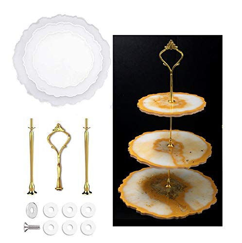 AIITLLYNA - Molde de silicona de resina epoxi irregular, molde para bandejas creativas, molde para posavasos, molde de silicona resina para manualidades, 3 piezas por conjunto (redondo) AIITLLYNA - Molde de silicona de resina epoxi irregular, molde para bandejas creativas, molde para posavasos, molde de silicona resina para manualidades, 3 piezas por conjunto (redondo)