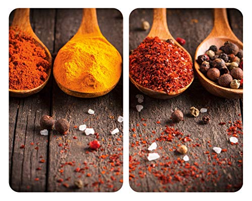 Allstar Placas cobertoras de vidrio universales Curry, juego de dos piezas, cubiertas para cocinas de vitrocerámica, Vidrio endurecido, 30 x 0.8 x 52 cm, Multicolor Allstar Placas cobertoras de vidrio universales Curry, juego de dos piezas, cubiertas para cocinas de vitrocerámica, Vidrio endurecido, 30 x 0.8 x 52 cm, Multicolor