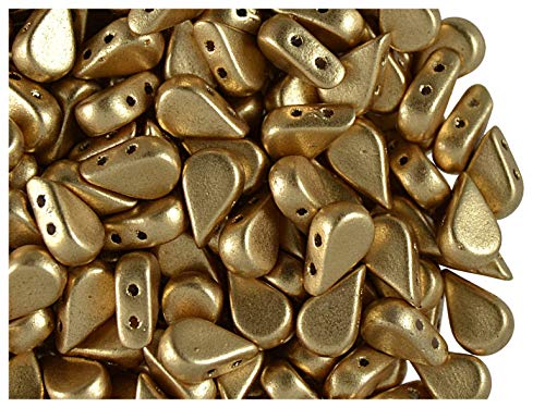 Amos par Puca Beads, 5x8mm, 25 piezas, cuentas de vidrio prensado checo en la forma de un gota plana con dos agujeros, Crystal Bronze Pale Gold (Aztec Gold) Amos par Puca Beads, 5x8mm, 25 piezas, cuentas de vidrio prensado checo en la forma de un gota plana con dos agujeros, Crystal Bronze Pale Gold (Aztec Gold)
