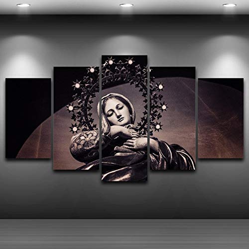 asfdgkwejd 5 Pintura sobre lienzo 50x25cm Virgen maria santa Pintura al óleo del tablero de la instalación del mural de la decoración del hogar de la impresión del papel pintado del arte