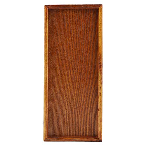 Bandeja de Madera, Madera Maciza Vajilla Rectangular Bandeja de Servicio Plato de Fruta Plato de té Bocadillos Plato de Almacenamiento de Comida Plato de Mesa de Restaurante para el hogar (35 * 15cm)