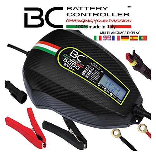 BC Battery Controller BC 5000 EVO+, Cargador de baterías y Mantenedor Digital/LCD, Comprobador de Batería y Alternador para todas las Baterías de Coche y Moto 12V de Plomo-Ácido, 5A/1A BC Battery Controller BC 5000 EVO+, Cargador de baterías y Mantenedor Digital/LCD, Comprobador de Batería y Alternador para todas las Baterías de Coche y Moto 12V de Plomo-Ácido, 5A/1A