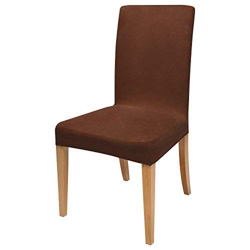 Beautissu Funda de sillas MIA - 35x50 cm Funda elástica de algodón - Bi-elástica - ÖKO-Tex - Marrón Oscuro