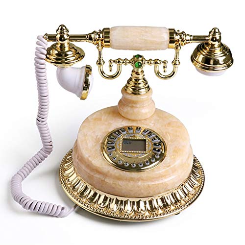 BJYG Teléfono Mármol Antiguo Retro Madera Vintage Antiguo Estudio en el hogar Sala de Estar Oficina Asiento Fijo