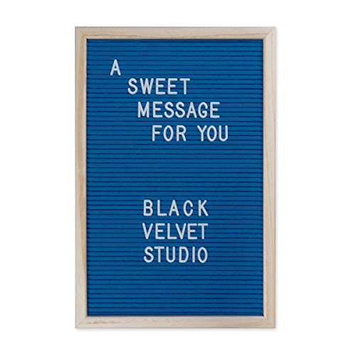 Black Velvet Studio Tablero Letras Word, Madera y Fieltro, Color Natural y Azul, Rectangular,149 Letras, 45x30x2 cm.