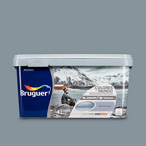 Bruguer 8429656023706 Colores del Mundo Pintura para paredes monocapa Escandinavia Gris Natural 4 L