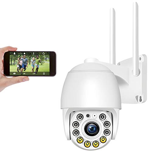 Cámara Domo Exterior WiFi Impermeable con App IP Pro WiFi Camera Kit, Aottom 1080P Cámara IP inalámbrica 360° WiFi con Detector de Movimiento Alarma, Audio de Dos Vías, Compatible, Soporta MAX 128G