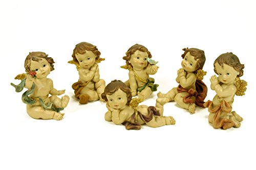 CAPRILO 6 Figuras Decorativas Religiosas Ángeles Sobremesa. Figuritas. 8 x 6 x 9 cm