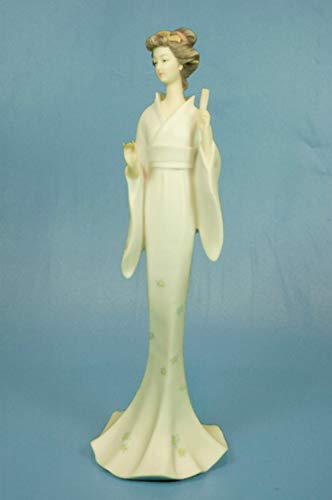 CAPRILO. Figura Decorativa de Resina Japonesa Geisha con Abanico en la Mano. Adornos y Esculturas. Decoración Hogar. Regalos Originales. 12 x 11 x 36 cm. CAPRILO. Figura Decorativa de Resina Japonesa Geisha con Abanico en la Mano. Adornos y Esculturas. Decoración Hogar. Regalos Originales. 12 x 11 x 36 cm.