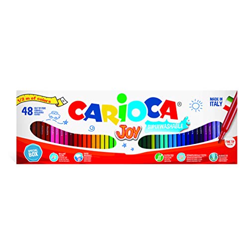 Carioca Joy | 41020 - Medio Metro de Rotuladores Punta Fina, Colores Surtidos, 48 Unidades
